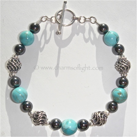 Turquoise & Hematite Bracelet